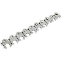 Loops 10 PACK Crows Foot Spanner Set - 3/8 Square Drive Metric Ratchet Handle Adapter