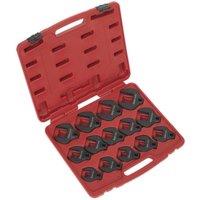 Loops 14pc Crows Foot Nut Spanner Socket Set - 1/2 Square Drive Ratchet - PHOSPHATE