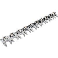 Loops 10pc Open Ended Crows Foot Nut Spanner Socket Set - 3/8 Square Drive Ratchet