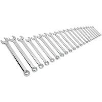 Loops 21pc Extra Long Combination Hand Spanner Set - 6 to 32mm Metric 12 Point Socket