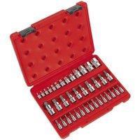 Loops 38pc TRX Star Socket & SECURITY Bit Set - 1/4 3/8 1/2 Sq Drive Male & Female