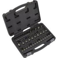 Loops 38 PACK TRX & TRX Security Bit Set - 1/4 3/8 1/2 Square Drive Socket S2 STEEL in Metallics