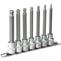 Loops 7 PACK Ball End Hex Socket Bit Set - 3/8 Square Drive - 3mm to 10mm LONG Allen