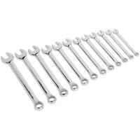 Loops 12pc Combination Hand Spanner Set - 8 to 19mm Metric 12 Point Socket Nut Wrench