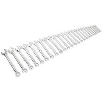 Loops 25pc Slim Handled Combination Spanner Set -12 Point Metric Ring Open Head Wrench