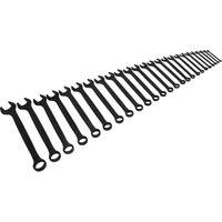 Loops 25pc PREMIUM Slim Handled Combination Spanner Set - 12 Pt Metric 15 Offset Ring