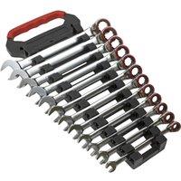 Loops 12pc Reversible Ratchet Combination Spanner Set - 12 Point Metric Moving Socket
