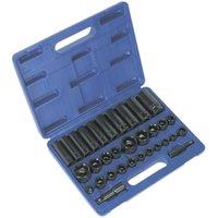 Loops 32 Piece Impact Socket Set - 3/8 & 1/2 Sq Drive - Standard & Deep Sockets