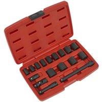 Loops 17 Piece PREMIUM Impact Socket Set - 3/8 Sq Drive - Hardened & Tempered