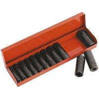 Loops 12 Piece PREMIUM Impact Socket Set - 3/8 Sq Drive - Deep Sockets - High Torque