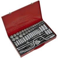 Loops 64 PACK Socket Set - 1/2 & 3/8 Met & Imp Square Drive - Socket Ratchet Handle