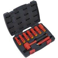 Loops 9pc VDE Insulated Socket & Ratchet Handle Set - 3/8 Square Drive 6 Point Metric
