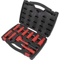 Loops 10pc VDE Insulated Socket & Ratchet Handle Set -1/2 Square Drive 6 Point Metric
