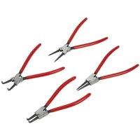 Loops 4 Piece 230mm Circlip Pliers Set - Internal / External - Spring Loaded Jaws