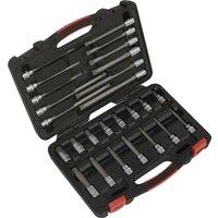 Loops 26 PACK SPLINE Bit Set - 3/8 Square Drive Socket - 200mm Long PREMIUM S2 STEEL in Metallics