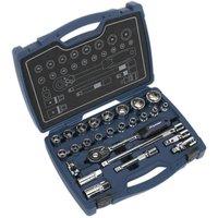 Loops 26pc PREMIUM Deep Socket & Ratchet Handle Set 1/2 Square Drive 6 Point Metric