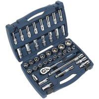 Loops 41pc PREMIUM Deep Socket & Ratchet Handle Set 1/2 Square Drive 6 Point Metric
