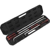 Loops 4 Piece Heavy Duty Pry Bar Set - Hammer Cap - Soft Grip Handles - Storage Case