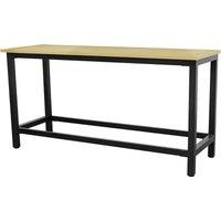 Loops 1.8m x 0.6m Workbench - Heavy Duty Steel Frame & 25mm MDF Top Work Station in Metallics