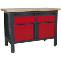 Loops Central Locking Storage & Work Top Station - 2x Draws & 2x Cupboard inc Pegboard
