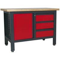 Loops Central Locking Storage & Work Top Station - 3x Draws & Cupboard with Pegboard