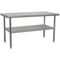 Loops 1.5m Stainless Steel Work Bench & Adjustable Storage Shelf - Kitchen Station in Metallics