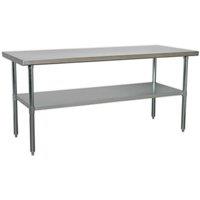 Loops 1.8m Stainless Steel Work Bench & Adjustable Storage Shelf - Kitchen Station in Metallics