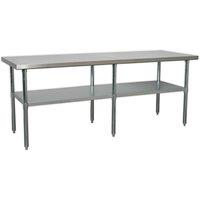 Loops 2.1m Stainless Steel Work Bench & Adjustable Storage Shelf - Kitchen Station in Metallics