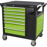 Loops 7 Drawer Heavy Duty Mobile Workstation - Twin Door Cupboard - Open Shelves