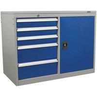 Loops Industrial Tool Storage Cabinet - 5 Drawers & 1 Shelf Locker - Heavy Duty
