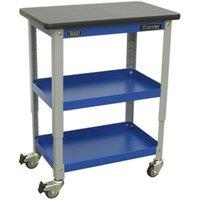 Loops 3 Level Industrial Workshop Trolley - 300kg Capacity - Adjustable Height