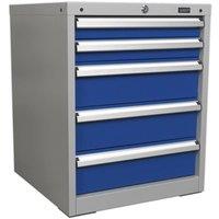 Loops 5 Drawer Industrial Cabinet - Heavy Duty Drawer Slides - High Quality Lock