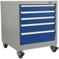Loops 5 Drawer Mobile Industrial Cabinet - 4 x 60mm Wheels - Heavy Duty Drawer Slides