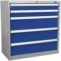 Loops 5 Drawer Industrial Cabinet - 900 x 450 x 900mm - Heavy Duty BB Drawer Slides