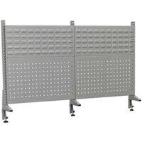 Loops 1455mm Back Panel Assembly - Suitable for ys02557 Steel Industrial Workbench in Metallics