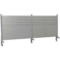 Loops 2055mm Back Panel Assembly - Suitable for ys02562 Steel Industrial Workbench in Metallics