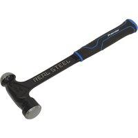 Loops 32oz One Piece Steel Ball Pein Hammer - Shock Reducing Textured Rubber Grip in Metallics