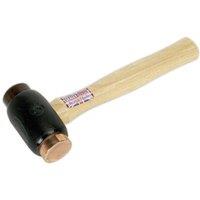 Loops 3.5lb Copper & Rawhide Faced Hammer - Hickory Wooden Shaft - Iron Head