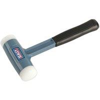 Loops 2.5lb Nylon Faced Dead Blow Hammer - Absorbent Rubber Grip - Steel Shot in Metallics