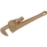 Loops 350mm Non-Sparking Adjustable Pipe Wrench - 65mm Jaw Capacity - Beryllium Copper