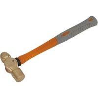 Loops 12oz Ball Pein Hammer - Non-Sparking - Fibre Glass Shaft - Shock Absorbing Grip in Clear