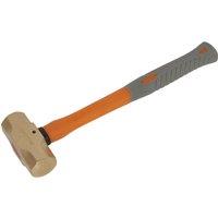 Loops 2.2lb Sledge Hammer - Non-Sparking - Fibre Glass Shaft - Shock Absorbing Grip in Clear