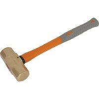 Loops 4.4lb Sledge Hammer - Non-Sparking - Fibre Glass Shaft - Shock Absorbing Grip in Clear