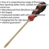 Loops 6 x 150mm Slotted Screwdriver - Non-Sparking - Soft Grip Handle - Die Forged