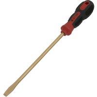 Loops 8 x 200mm Slotted Screwdriver - Non-Sparking - Soft Grip Handle - Die Forged