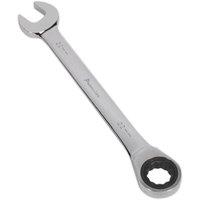 Loops 22mm Ratchet Combination Spanner - Chrome Vanadium Steel - 72 Tooth Ratchet Ring in Metallics