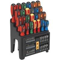 Loops 61 PACK - Large Screwdriver Nut Driver & Bit Set - Colour Coded & Storage Stand
