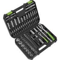 Loops 94pc PREMIUM Socket / Bit & Ratchet Handle Set - 1/4 1/2 Drive 6 Point Metric