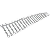 Loops 25pc LARGE Handled Combination Spanner Set 12 Point Metric Ring Open Head Wrench