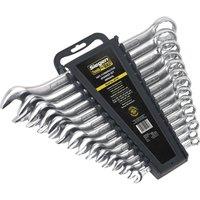 Loops 14pc Slim Handled Combination Spanner Set - 12 Point Imperial Ring Open End Head